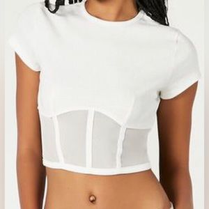 Forever 21 Sheer Mesh Crop Top (M)